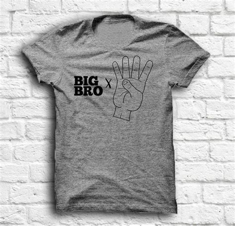 Brother Printed T Shirts Big Brother Shirt Big Bro X 4 Etsy