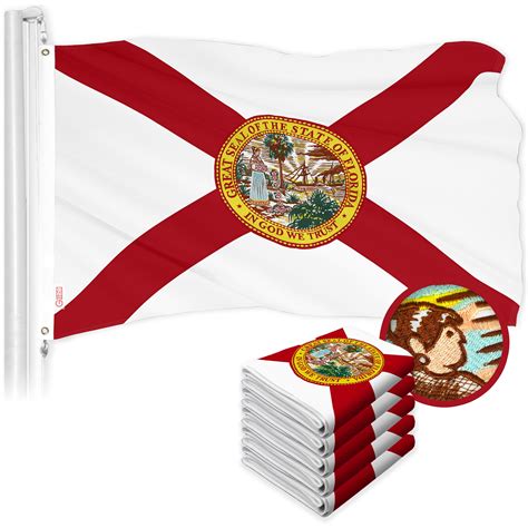 G128 5 Pack Florida Fl State Flag 25x4 Ft Toughweave Series Embr
