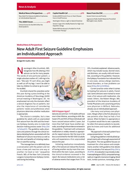 New Adult First Seizure Guideline Emphasizes An Individualized Approach