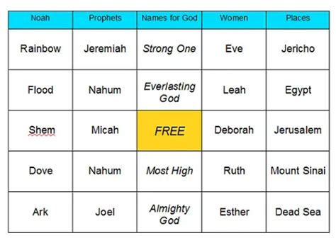 Print A Bible Bingo Game And Play Lots Of Free Bible Games Here