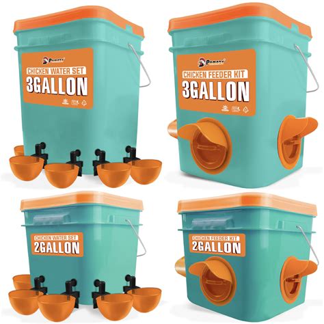 Automatic Chicken Feeder and Waterer Set(4 Buckets/2-3 gallons