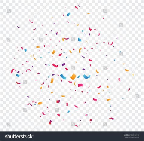 Colorful Confetti Explosion Isolated On Transparent Background