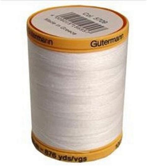 Gutermann Natural Cotton Thread Solids 876 Yd White Natural Fibers