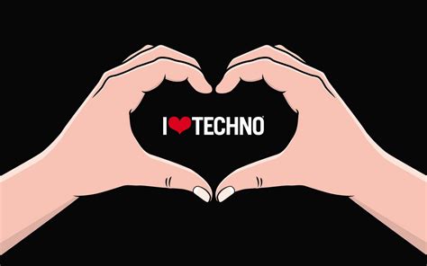 1242x2208 Resolution I Heart Techno Logo Techno Music Typography