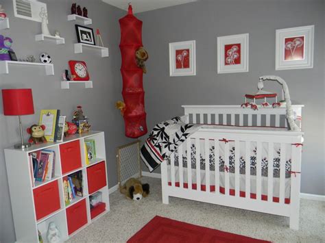 Modern nursery - Project Nursery | Red nursery, Red nursery boy, Boy nursery colors