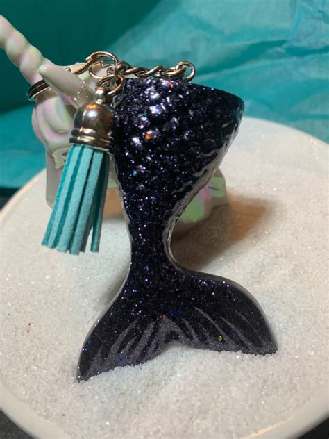 Deep Purple Glitter Mermaid Tail With Tassel Etsy