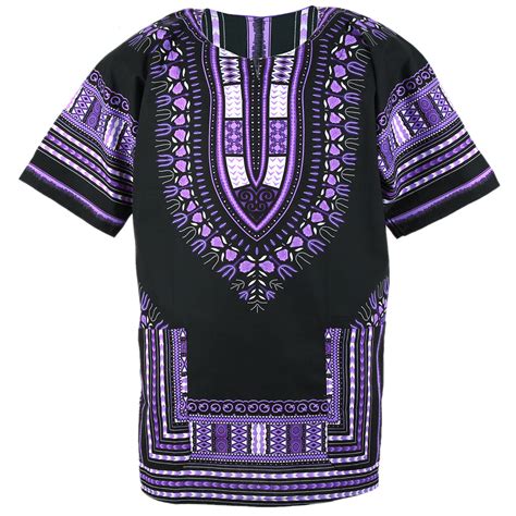 Black And Purple African Dashiki Shirt Unisex Dashiki Shirt African
