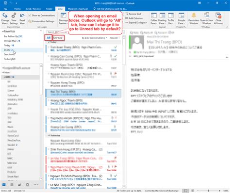 Change Default Mail View From All To Unread Microsoft Community