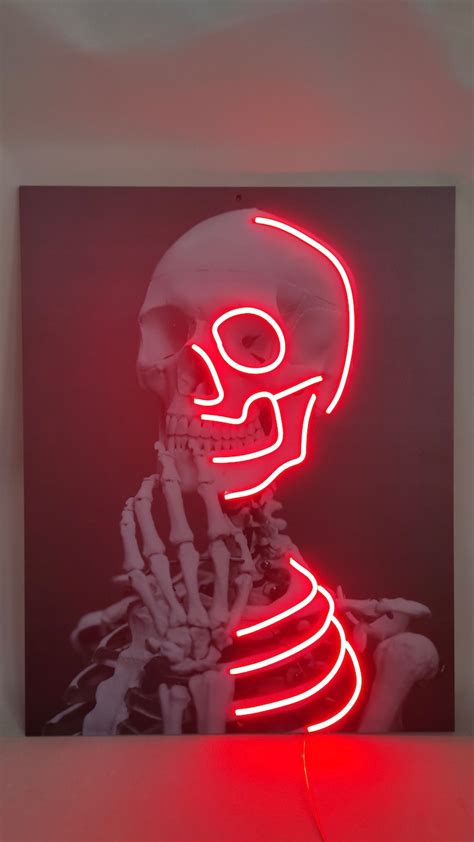 Skeleton Neon Sign Skull Neon Sign Skeleton Led Sign Etsy