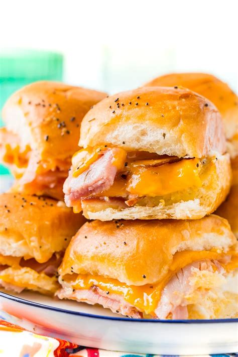 These savory scones are packed with creamy cheese and bits of diced ham, chopped scallions and a surprise ingredient, horseradish! Easy Ham and Cheese Sliders Recipe | Sugar & Soul