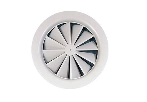 Order your ceiling air registers and see the difference they will make in both your heating and cooling needs. Round ac registers, Ceiling air diffuser Fixed Blades-