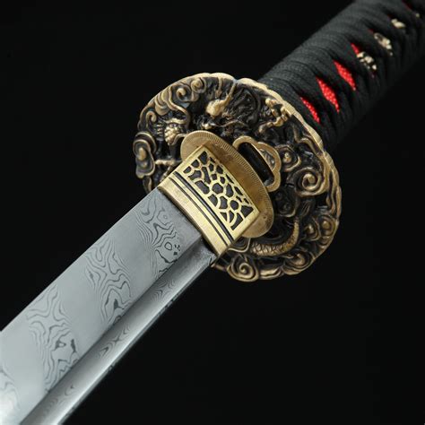 handmade japanese samurai sword pattern steel with red scabbard truekatana