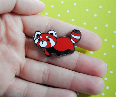 Red Panda Hard Enamel Pin Cute Animal Hat Pin Pabu Lapel Pin