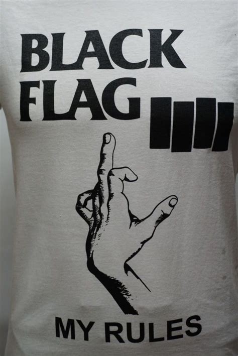 Black Flag My Rules White Shirt Shirtt Shirt Latinos Rock