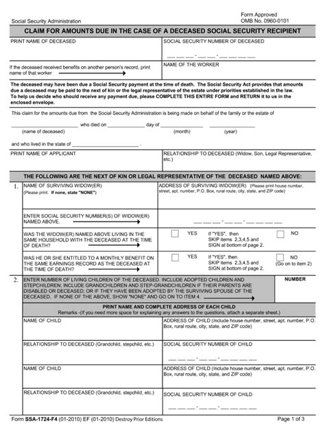 Ssa Forms Printable Printable Forms Free Online