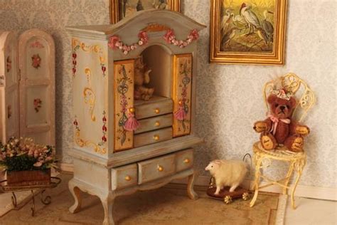 Ooak Cabinet For Dollhouses Scale 1 12 Etsy Doll House Vintage Dollhouse Ooak