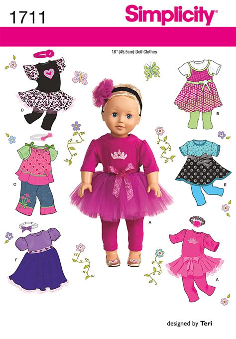 simplicity 1711 18 doll clothes