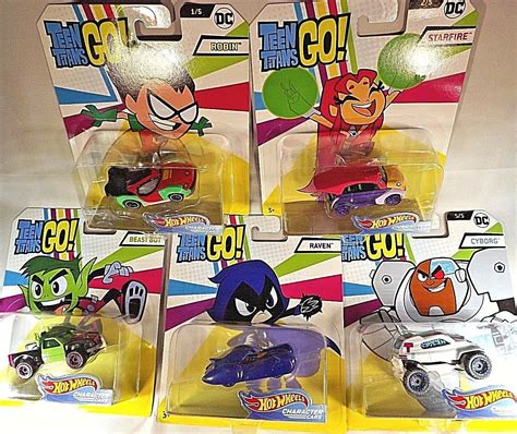 2018 Hot Wheels Teen Titans Go Character Cars Complete Set Of 5 See Details Contemporary