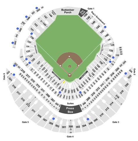 Tropicana Field Seating Map With Rows Two Birds Home