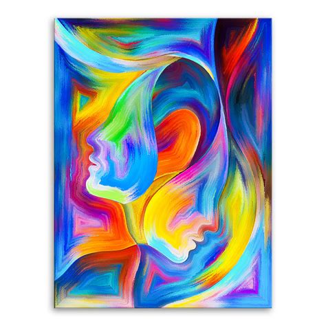 Acrylglas Wandbild Two Face Glasbild Kunst Bilder Abstrakt Poster Ebay