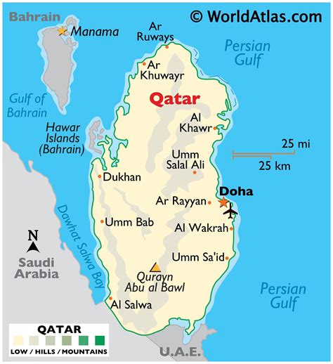 Qatar Maps Including Outline And Topographical Maps
