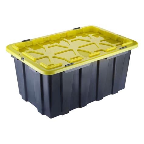 Wheeled latching storage bin in lapis blue with 110 reviews. Montgomery 100L Black and Yelllow Heavy Duty Storage ...
