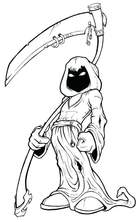 Grim Reaper Coloring Pages At Getdrawings Free Download