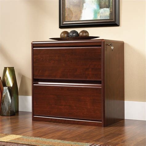 A great storage piece for your home office! 2 Drawer Lateral Wood File Cabinet in Classic Cherry - 107302