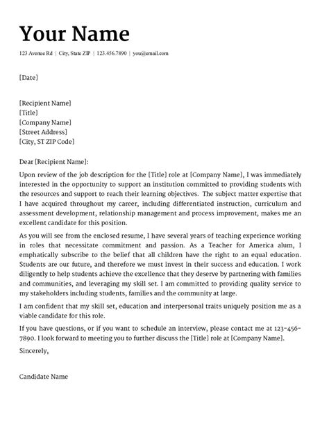 Elementary Teacher Cover Letter Cover Letter Sample Workalpha