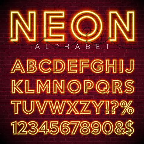 Bright Neon Alphabet 336564 Vector Art At Vecteezy