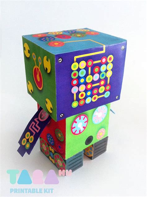 Diy Printable Cutout Robot Diy Paper Toy Printable Robot Etsy Diy