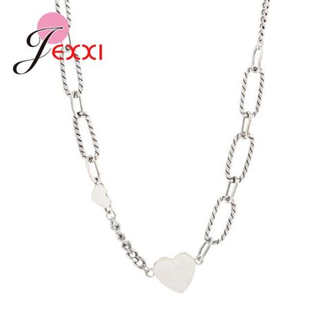 original 925 sterling silver double heart pendant necklaces for women party dancing jewelry