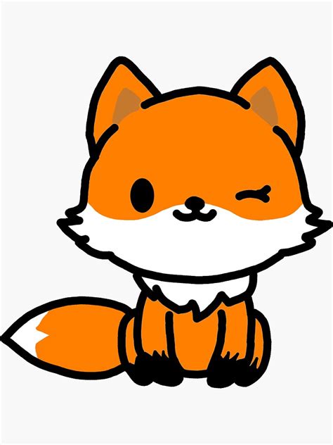 Cute Fox Cartoon Sticker For Sale By Soomz Redbubble