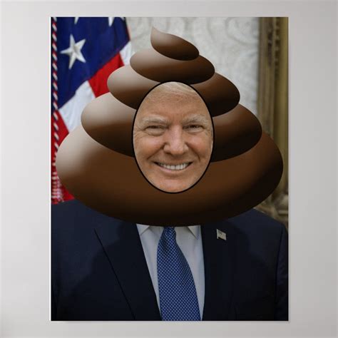 Funny Trump Poop Emoji Head Poster Zazzle