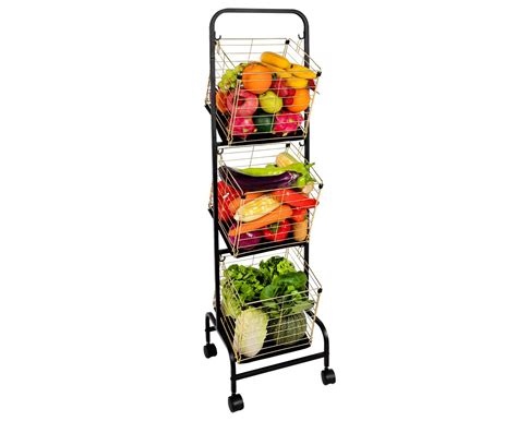 3 Tier Kitchen Stand Vegetable Fruit Storage Rack Potato Tomato