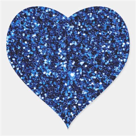 Blue Glitter Heart Sticker