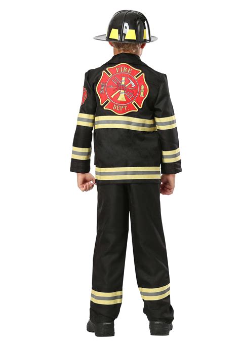 Black Uniform Firefighter Costume For Kids