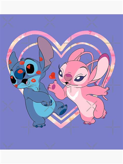 Stitch And Angel Kiss Canvas Print For Sale By Falchi Redbubble