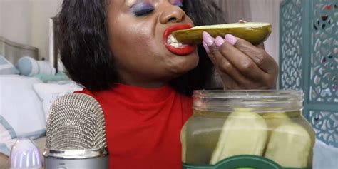 This Woman Eats Pickles Into A Mic To Trigger Asmr For People Videos