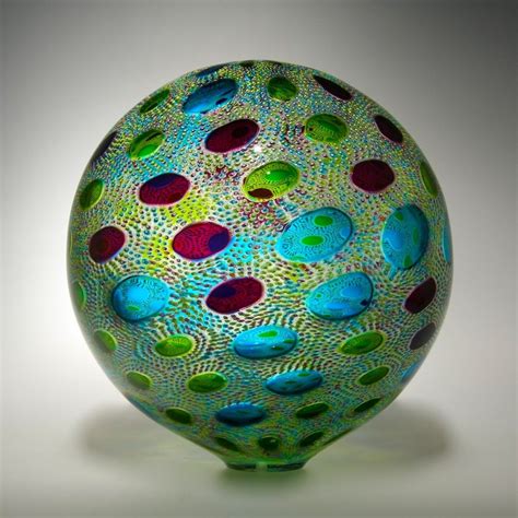 Unique Glass Art For The Unconventional Aquarian Home Aqua Lime Hyacinth Sphere By David