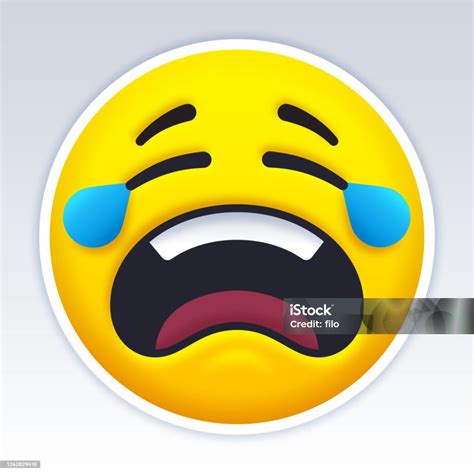 Menangis Sedih Orang Emoji Wajah Emoticon Ilustrasi Stok Unduh Gambar