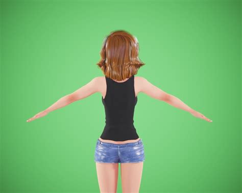 3d Model Cartoon Girl Vr Ar Low Poly Cgtrader