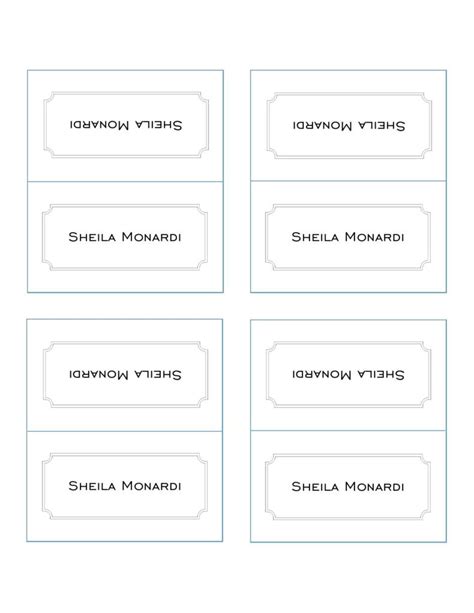 Free Printable Sheet Of Place Cards