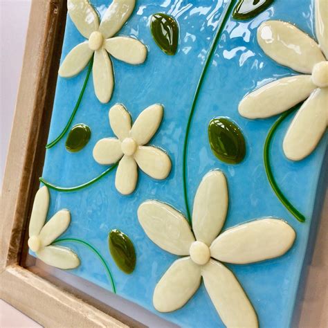 Fused Glass Wall Art Fused Glass Flowers Mother Flower T Etsy Uk