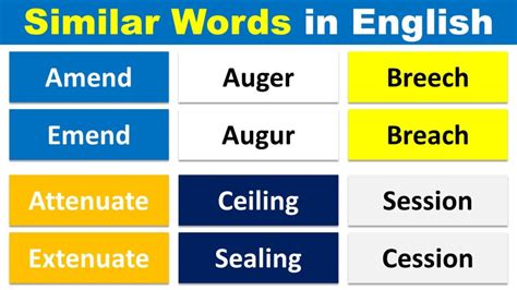 Similar Words In English Words That Sound Similar Vocabulary Point