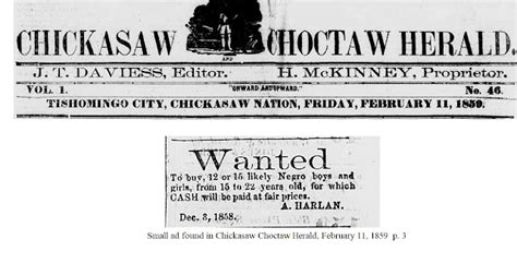 Choctaw Freedmen History And Legacy Documenting Slavery In Chickasaw And