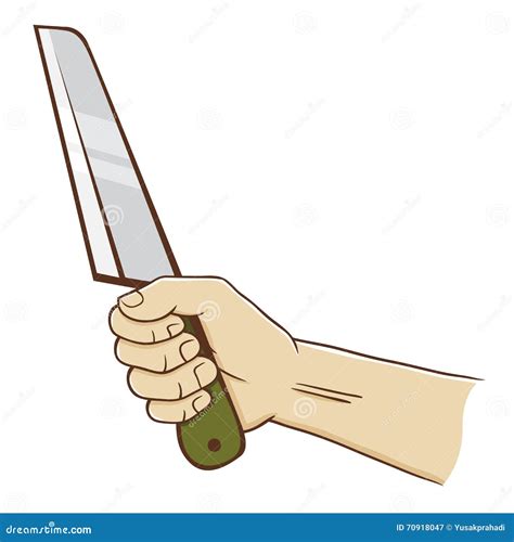 Hand Holding A Knife Stock Vector Illustration Of Utensil 70918047