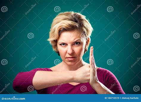 Angry Woman Showing Fists At Camera People Lifestyle And Emoti Stock