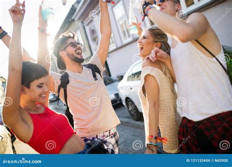 Group Of Young Friends Having Fun Together Stock Photo Image Of