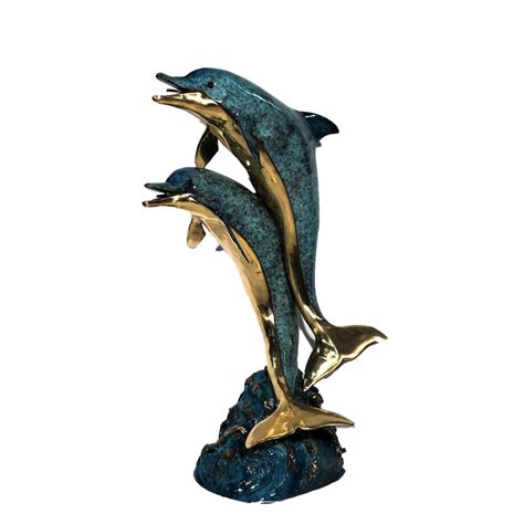 Bronze Three Jumping Dolphins Fountain Sculpture Metropolitan